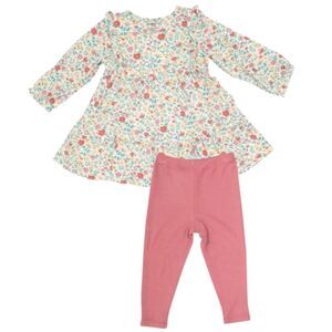 Angel Dear Ruffle Tiered Dress & Legging, Ruby’s Garden Ditsy Size 18-24 Mo NWT